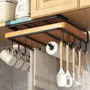 Soporte Colgador Organización Premium - Negro Liso Acero Inoxidable