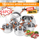 Set de ollas 116 piezas de acero inoxidable + ¡ENVÍO GRATIS!😱